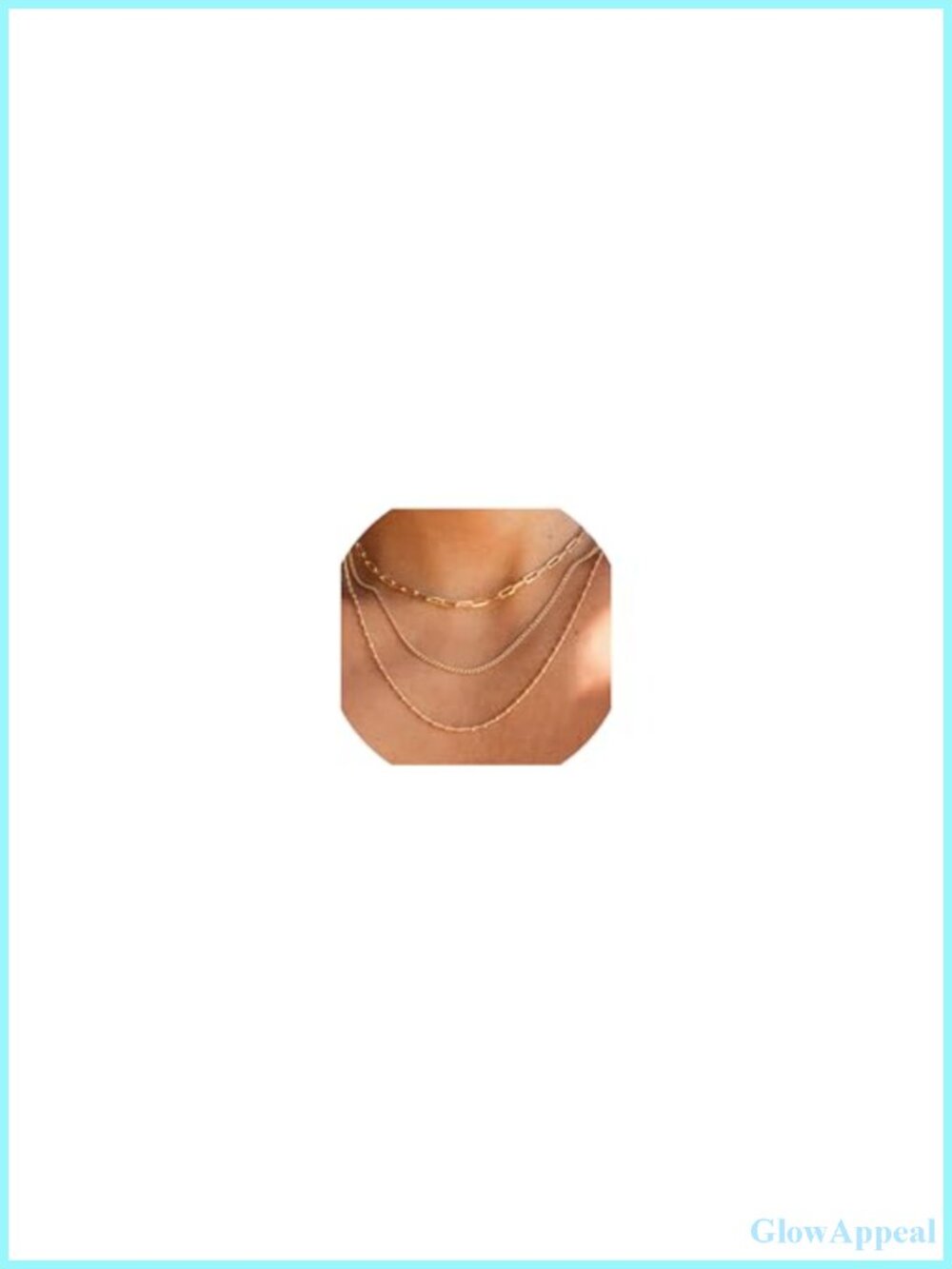 Waterproof Gold Plated Stainless Steel Layered Necklace Set Thin Chain